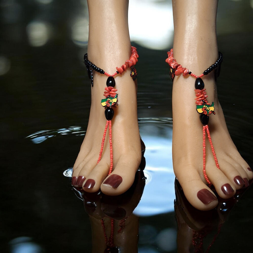 BLACK PRIDE AND POWER Barefoot Sandals