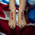 RED WHITE BLUE 2 SIDES Barefoot Sandals