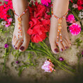 BRIGHT ORANGE FLOWERS Barefoot Sandals
