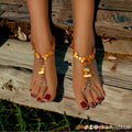 RAINBOW + GOLDEN SHELLS Barefoot Sandals
